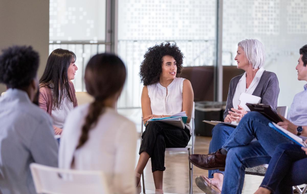 Nonprofit staff participate in a community listening circle