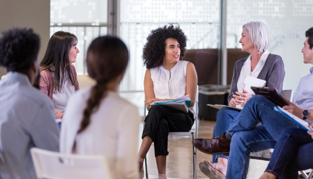 Nonprofit staff participate in a community listening circle